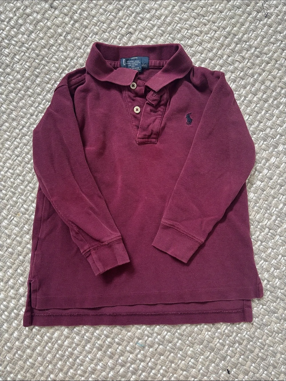 Ralph Lauren Kids Long Sleeve Polo - Wine